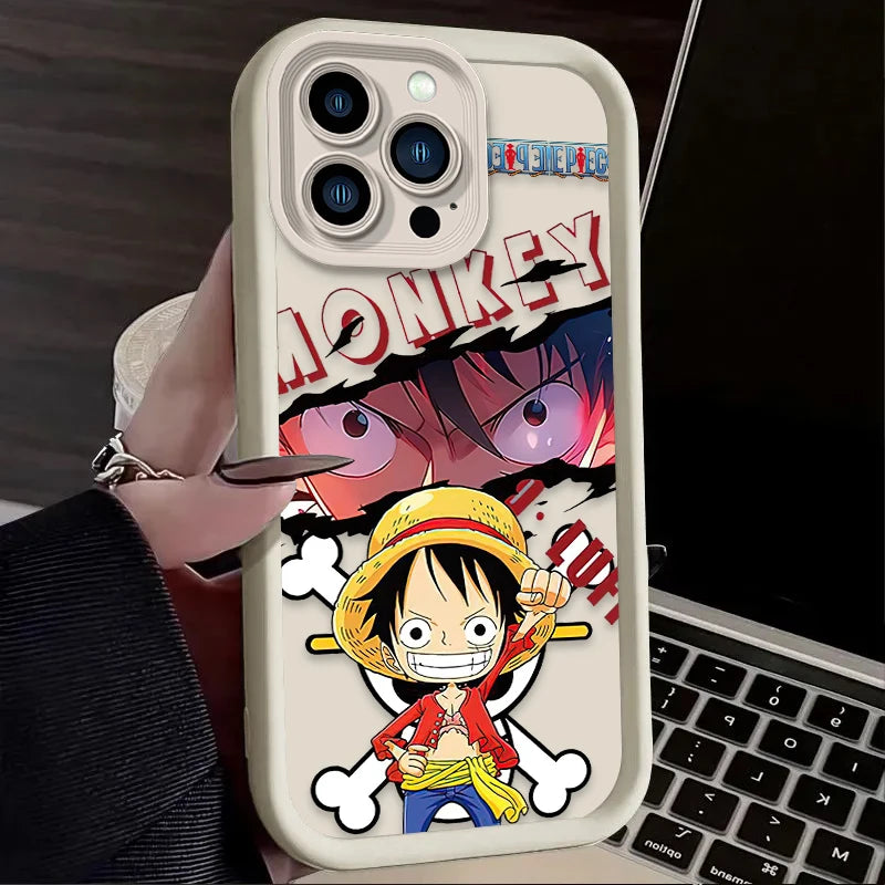 Coque iPhone One Piece - Luffy Beige