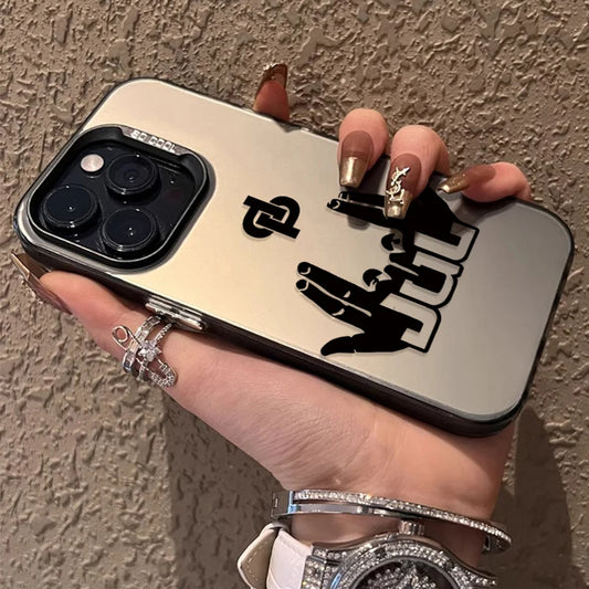 Coque iPhone gris / doré — Jul
