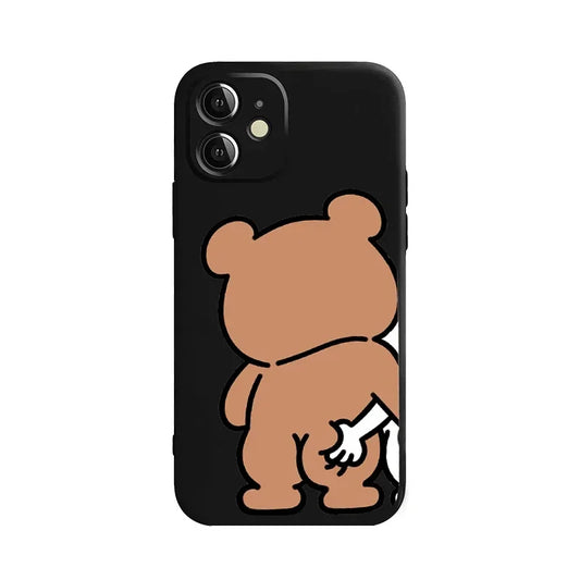 Coque iPhone Boys - Rabbit & Bear Noir Duo