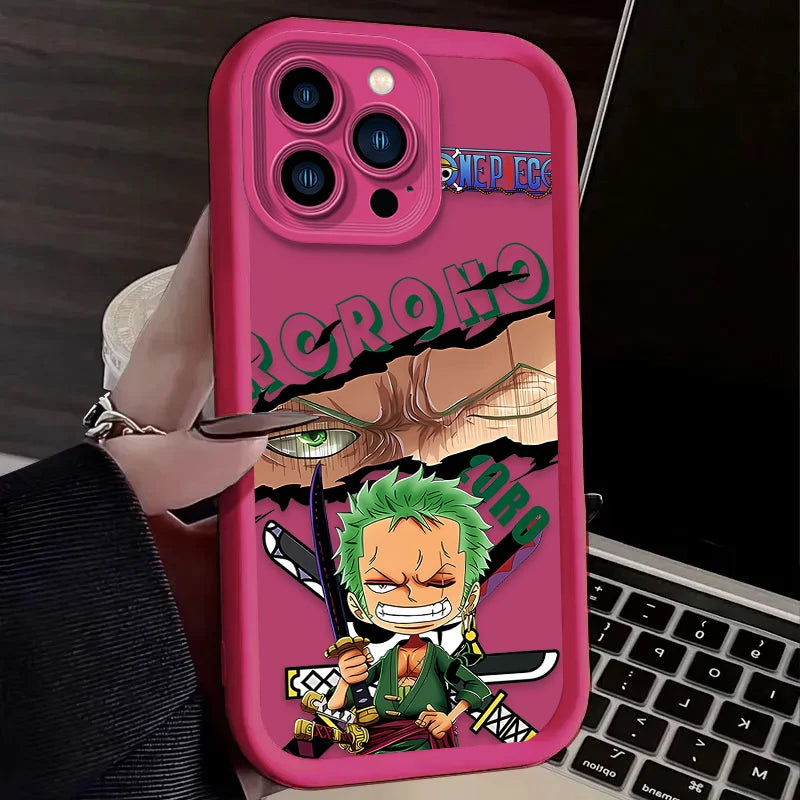 Coque iPhone One Piece - Zoro Rose Foncé