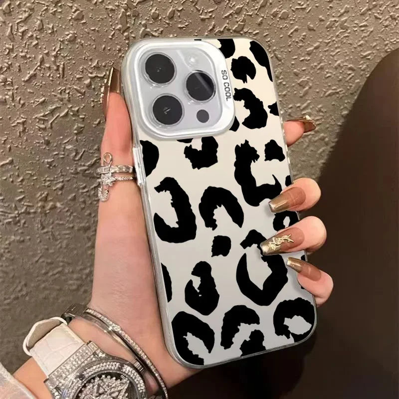 Coque iPhone - Léopard Blanc